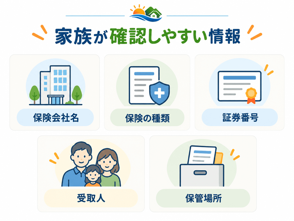 家族が保険証券を確認しやすい情報